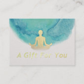 Teal Watercolor YOGA Instructor Gift Certificate (Front)