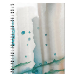 Teal Waterfall Drip Abstract Art Notebook