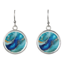Teal Waters: An Oceanic Abstraction Earrings