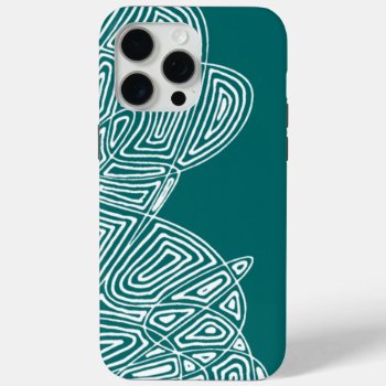 Teal Waves Iphone 15 Pro Max Case by scribbleprints at Zazzle