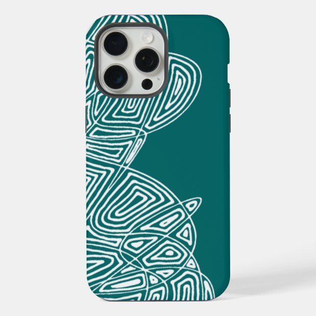 Teal Waves Iphone Case (Back)