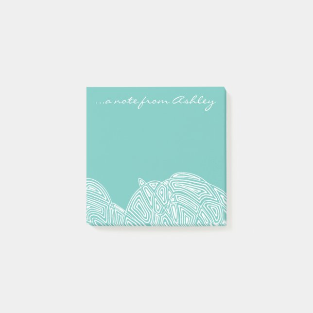 Teal Waves Post-it Notes (Front)