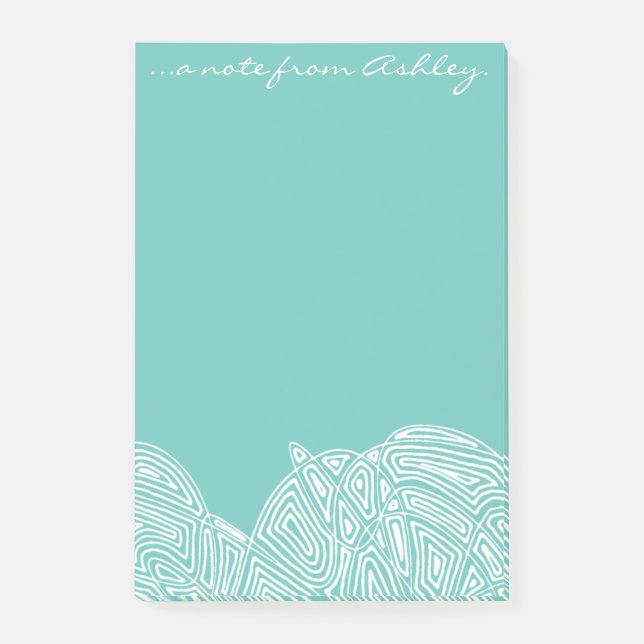 Teal Waves Post-it Notes (Front)