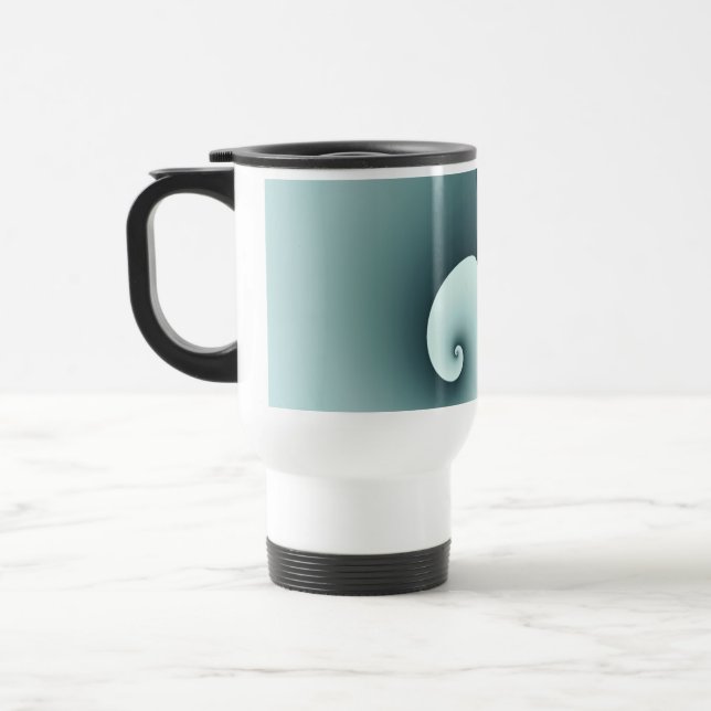 Teal Waves Travel Mug (Left)