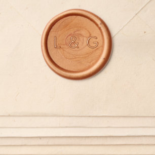 Teal Wax Seal Modern Monogram Sticker