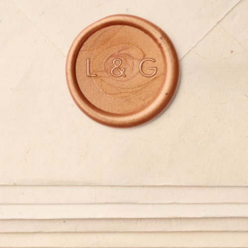 Teal Wax Seal Modern Monogram Sticker