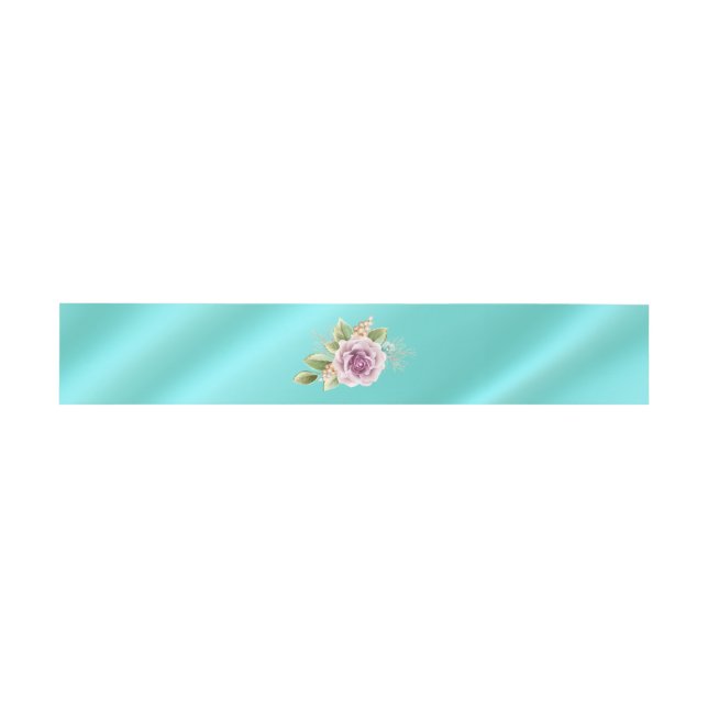 Teal Wedding Belly Band with Rose (Flat)