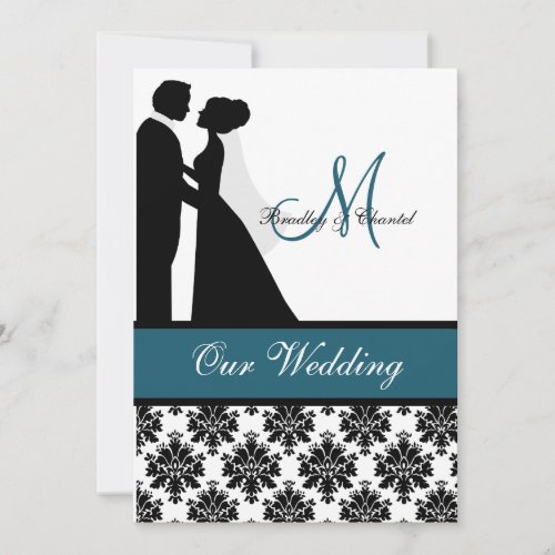 Teal Wedding Couple Wedding Invitation