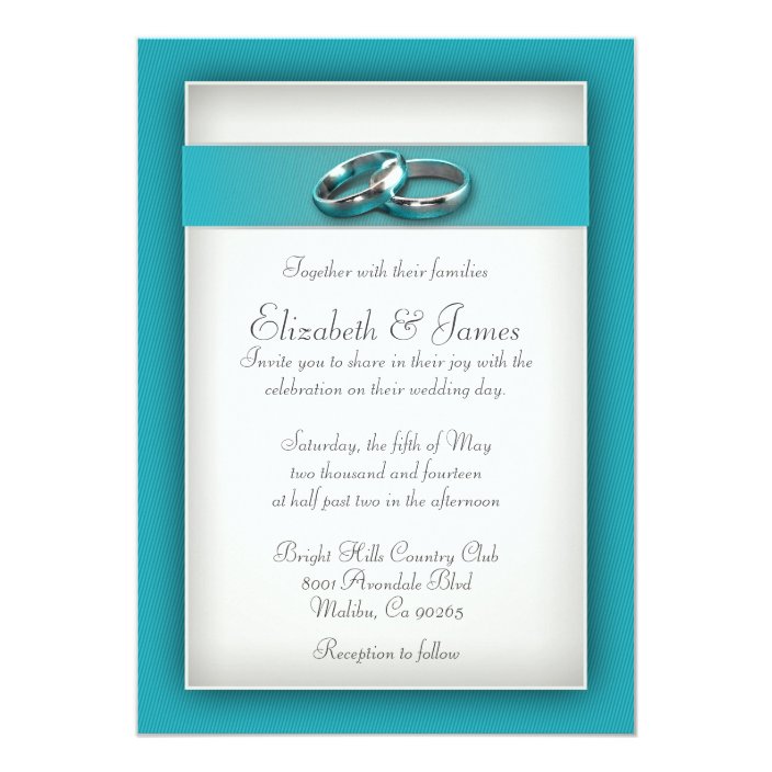 Teal Wedding Invitations | Zazzle.com