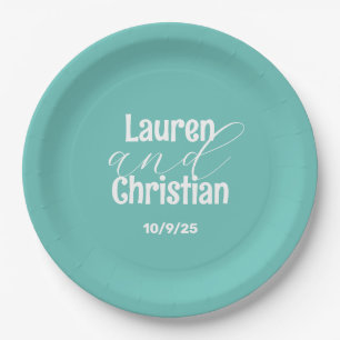 Teal Wedding  Paper Plates
