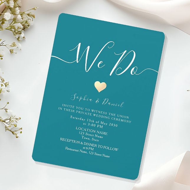 Teal Wedding Reception Invitation (Creator Uploaded)