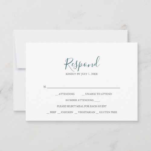 Teal Wedding RSVP Cards