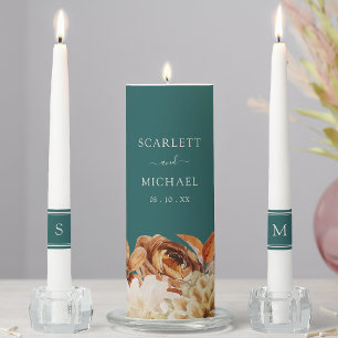 Teal Wedding Unity Candle Set