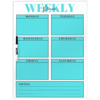 Teal Weekly Planner Dry Erase Board by Allita at Zazzle
