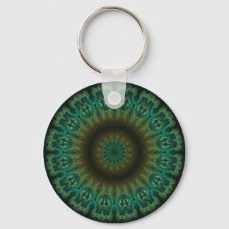 Teal Wheel Kaleidoscope Keychain