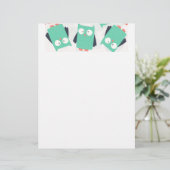 Teal Whimsical Owls (Standing Front)