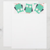 Teal Whimsical Owls (Front/Back)