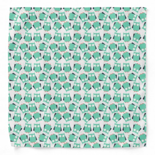 Teal Whimsical Owls Bandana