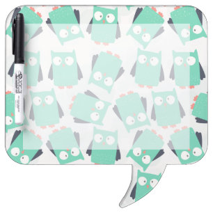 Teal Whimsical Owls Dry-Erase Board