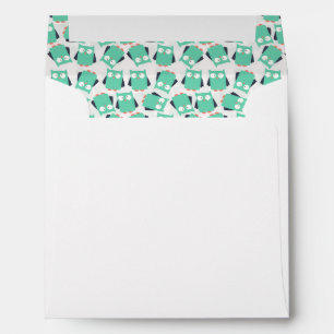 Teal Whimsical Owls Envelope