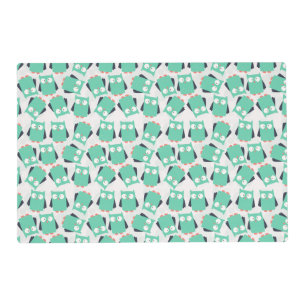 Teal Whimsical Owls Placemat