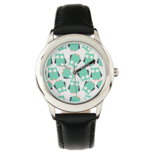 Teal Whimsical Owls Watch (Front)