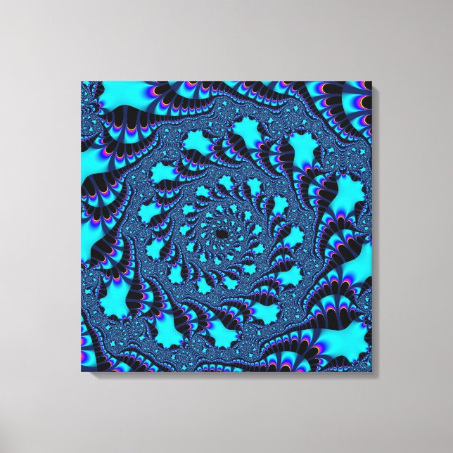Teal Whirlpool Spiral Canvas Print (Front)