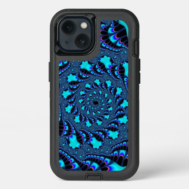 Teal Whirlpool Spiral Otterbox iPhone Case (Back)