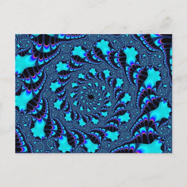 Teal Whirlpool Spiral Postcard (Front)