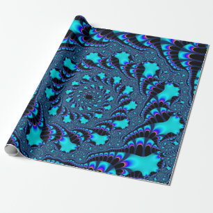 Teal Whirlpool Spiral Wrapping Paper