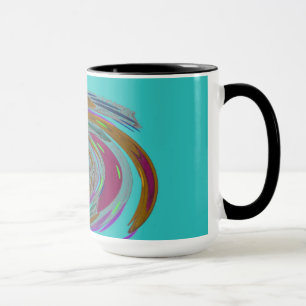 Teal Whirlwind Design Monogram Mug