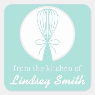 Teal Whisk Silhouette Kitchen Labels