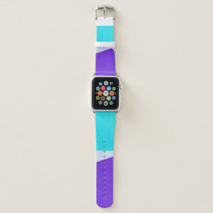 Teal, white, and purple paint apple watch band