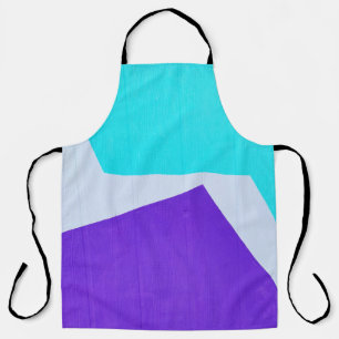 Teal, white, and purple paint apron