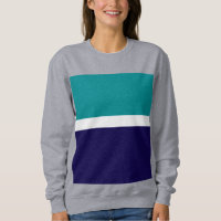 Teal White Blue Plain Color Block Design