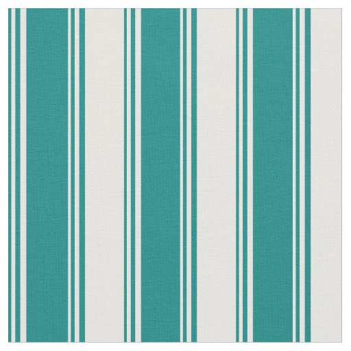 Teal & White Colored Lines Fabric