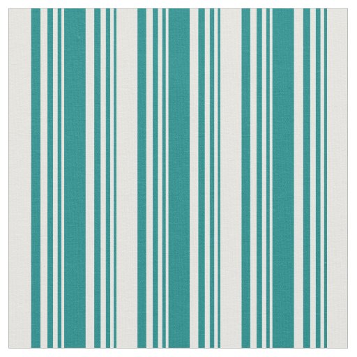 Teal & White Colored Lines/Stripes Pattern Fabric