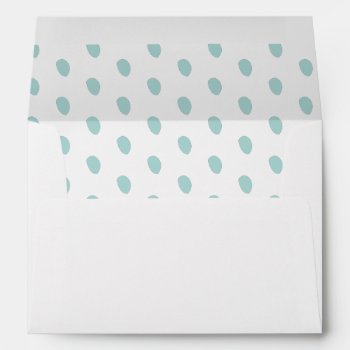 Teal & White Dots Lined Envelope by OakStreetPress at Zazzle