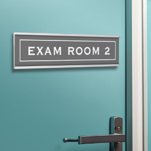 Teal White Exam Room for Dentist Doctor Office Door Sign