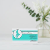 Teal white fade custom mermaid business cards (Standing Front)
