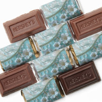Teal White Floral Hershey's Miniatures