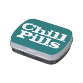 Teal/White Funny Chill Pills Container Candy Tin (Side)