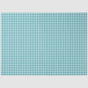 Teal & White Gingham Pattern Tissue Paper
