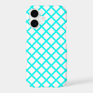 Teal White Harlequin Diamond Stripes Pattern iPhone 17 Case