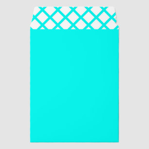 Teal White Harlequin Diamond Stripes Pattern Envelope Mailers