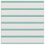 [ Thumbnail: Teal & White Lined/Striped Pattern Fabric ]