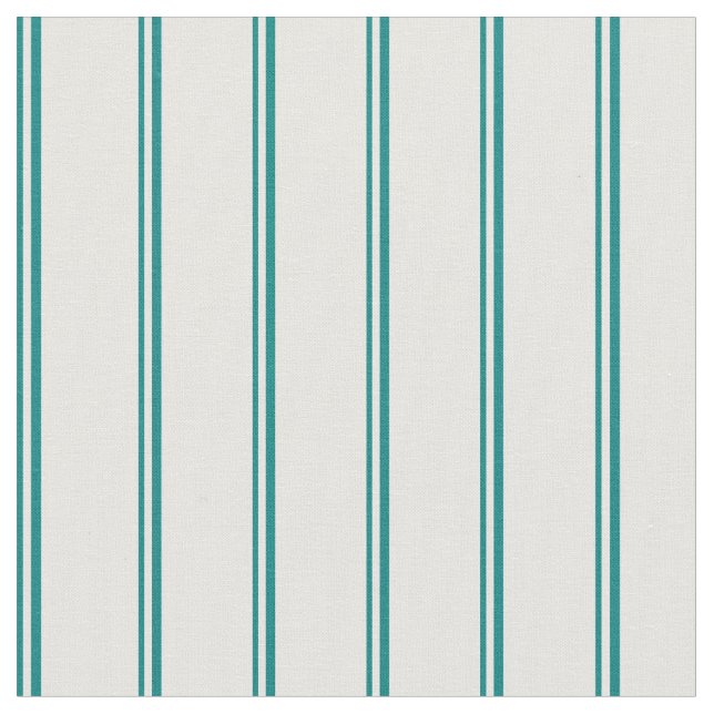 Teal & White Lines Fabric (Close Up)