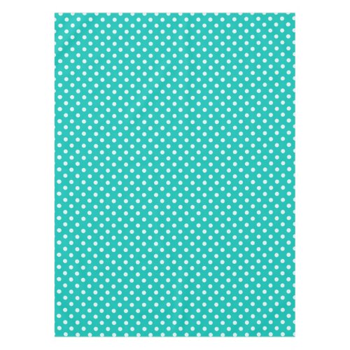 Teal White Polka Dots Pattern Tablecloth