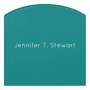 Teal & White Professional Elegant Simple Door Sign