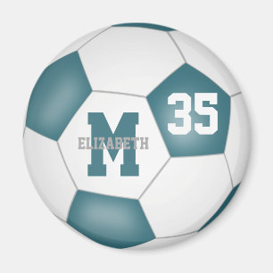 teal white soccer team colors magnet